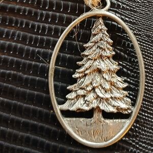 Vintage Seagull Pewter Canada Christmas Tree Wreath Christmas Ornament 1992